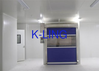 CE Sertifikalı PVC Hızlı Kepenk Kapı 27m / s Hızlı Kargo Hava Duşu Tüneli