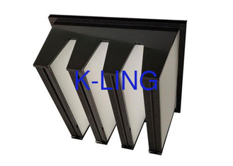 Toz tutma kapasitesi V FiberGlass Media ile banka filtresi 80 derece çalışma sıcaklığı