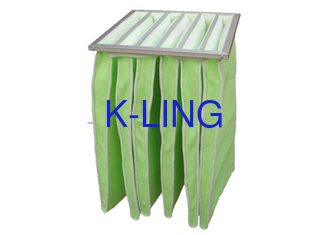 Islaklığa dayanıklı cep hava filtresi HVAC sistemleri için galvanizli çelik alüminyum alaşımlı çerçeve