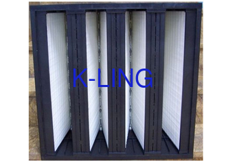 Toz Kapasitesi FiberGlass V Bank Filtre EVA Gasket Glass Fiber Media 18 Sq.m Alan