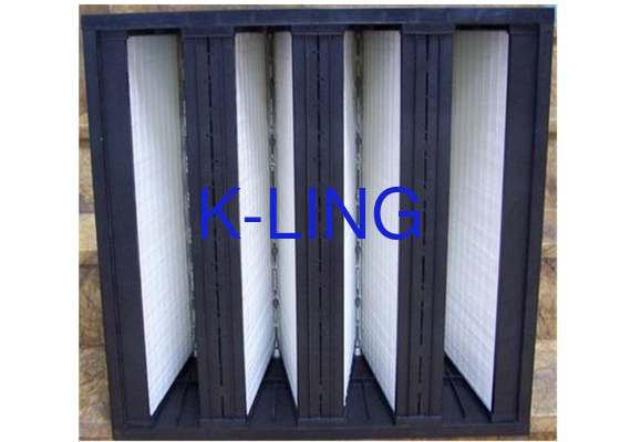 Toz Kapasitesi FiberGlass V Bank Filtre EVA Gasket Glass Fiber Media 18 Sq.m Alan