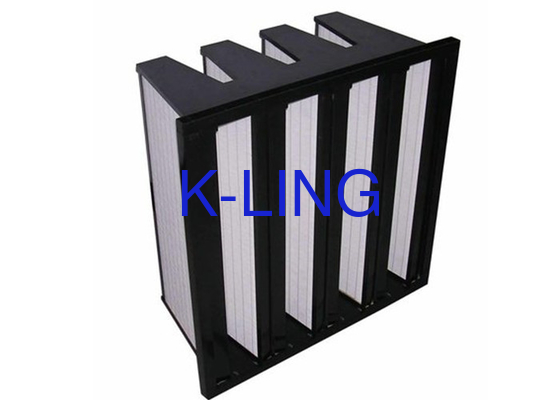 Toz Kapasitesi FiberGlass V Bank Filtre EVA Gasket Glass Fiber Media 18 Sq.m Alan
