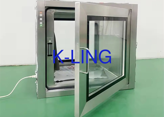 Lazer işlemi için elektronik kilitli temizlik odası geçiş kutusu ve 600*600*600 mm iç çalışma alanı