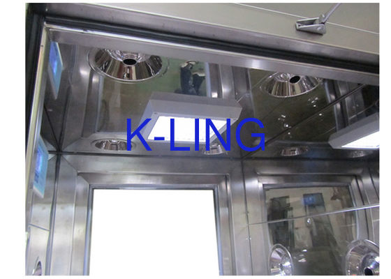 Sınıf 100 PLC kontrolü ve paslanmaz çelikli temiz oda hava duşu SUS304 Mal için inşaat