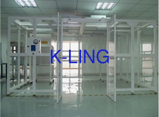 Entegre LED Işıklandırması ile Modüler Temiz Oda Sistemi ISO5 ISO6 ISO7 ISO8 Temizlik Derecesi ve PVC Zemin Malzemesi