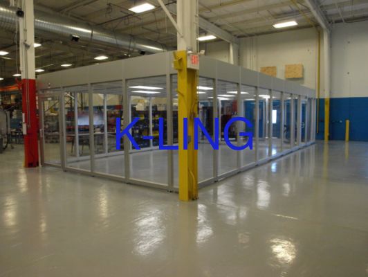 Entegre LED Işıklandırması ile Modüler Temiz Oda Sistemi ISO5 ISO6 ISO7 ISO8 Temizlik Derecesi ve PVC Zemin Malzemesi