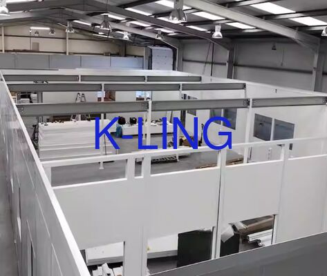 Mikroelektronik için HEPA Filtreli ve Ön Filtreli ve Cam Magnezyum Taş Yünü Sandviç Panelli ISO 5 Sınıf 100 Modüler Temiz Oda