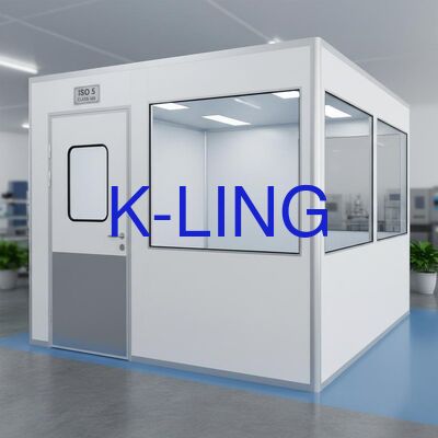 ISO 5 Sınıf 100 Modüler Yangına Direnmeyen Kapı ve Çift Katmanlı Vakum Cam Pencereli Temiz Oda