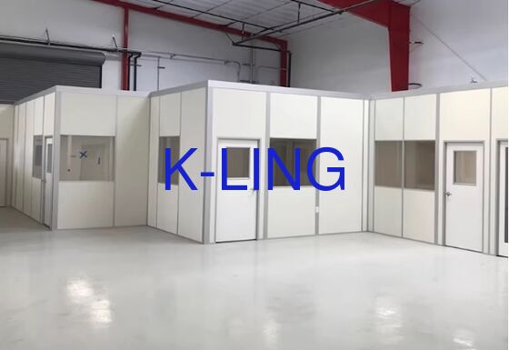 50 mm kalınlığında Epoksi zemin ve ISO 5 Optik Ekipman Üretimi için Temizlik Seviyesi ile Modüler Temiz Oda Sistemi
