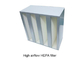H14 V Bank HEPA Filtre Yüksek Hava Akışı Galvanizli / Paslanmaz Çelik Çerçeve
