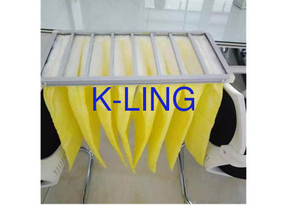 Alüminyum alaşımlı çerçeve ve sentetik lifli % 80 nemli cep hava filtresi