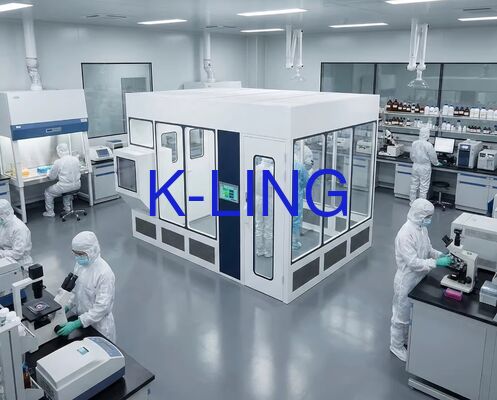 Entegre Çatı HEPA Filtreleri, Antistik Zemin ve ISO 5-8 Temizlik Seviyeleri ile Modüler Temiz Oda Sistemi