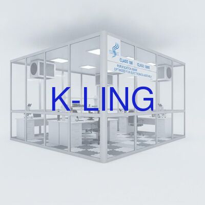 350 Lux'tan Fazla PVC veya Alüminyum Alaşımlı Yer Katı Malzemesi Sınıfı 100 1000 10000 Temizlik Derecesi Elektronik Montajı için Optimize Edilmiş